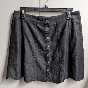 Francesca's Buttons Black Skirt